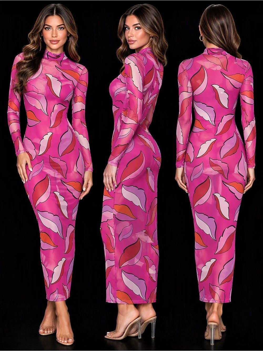 Black History Month Abstract Leaf Print Maxi Dress Size Small Like New